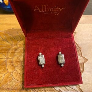 Lori Bonn Sterling Silver Earrings with inclusions quartz and seed pearls